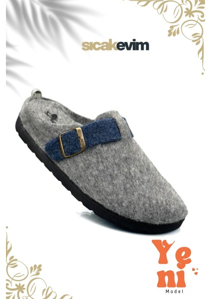 Kadın Kışlık Ev Terliği – Sıcak Tutan, Hafif ve Dayanıklı Şık Peluş Terlik Gri Laci