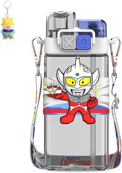 Ultraman Çift Içecek Bardak Karikatür Çocuk Öğrenci Yaratıcı Pop Up Kapaklı Çift Açık Plastik Bardak (Yurt Dışından)