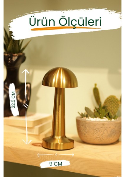 Ekim Aydınlatma Dokunmatik Mantar Masa Lambası Gold Kasa 3 Işık Renkli Şarjlı Masa Lambası fırsatları