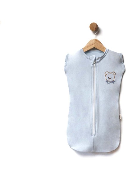 Kollu Fermuarlı Armut Kundak - Mavi - 50 cm -0 Ay - FLE151009-MAVI-50 cm -0 Ay Mavi