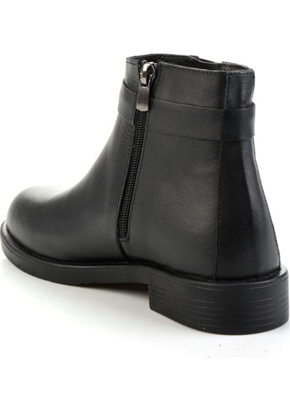 Siyah Siyah Hakiki Deri Kadın Bot & Bootie K02028013503 modelleri