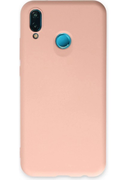 Huawei P20 Lite Kılıf Nano Içi Kadife Silikon - Pudra