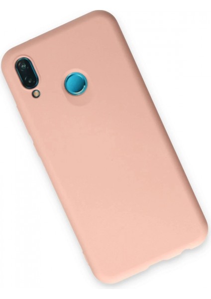 Huawei P20 Lite Kılıf Nano Içi Kadife Silikon - Pudra modelleri