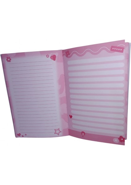 Puffy Kabartma Yüzey ( 14*20 Cm) 80 Yaprak Renkli Çizgili Hatıra Defteri ( Pink Unicorn ) modelleri