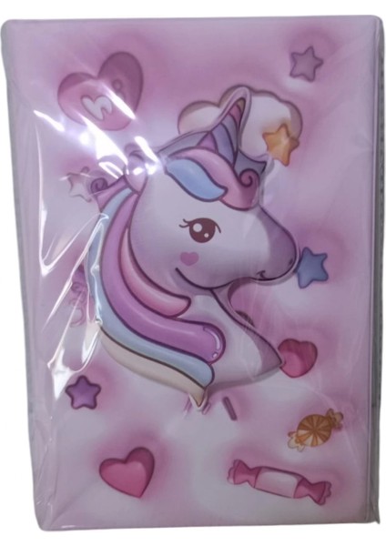 Puffy Kabartma Yüzey ( 14*20 Cm) 80 Yaprak Renkli Çizgili Hatıra Defteri ( Pink Unicorn ) indirimleri