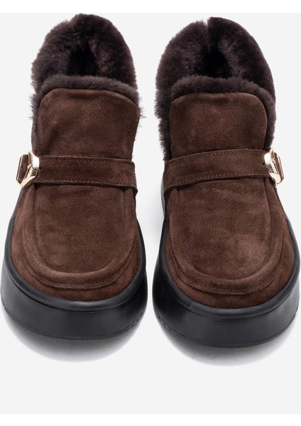 Kadın Bilek Boy Içi Tüylü Bot Gerçek Deri Rc 604 Kahverengi indirimleri