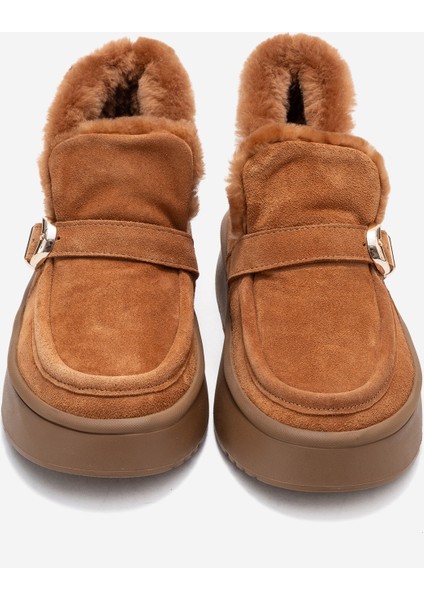 Kadın Bilek Boy Içi Tüylü Bot Gerçek Deri Rc 604 Taba indirimleri