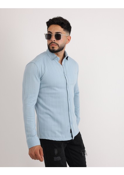 Likralı Örme Waffle Klasik ve Modern Erkek Gömlek fiyatları
