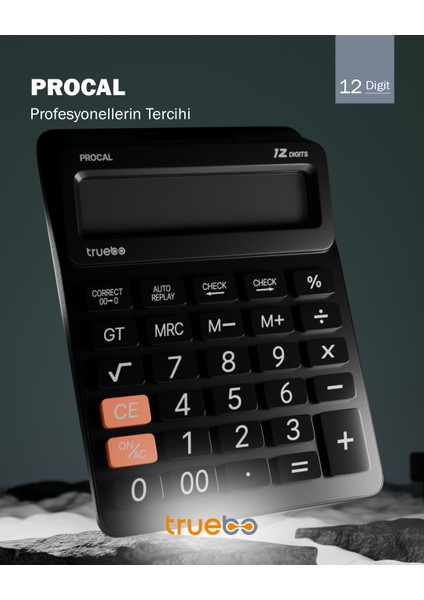 Procal Profesyonel Siyah Hesap Makinesi