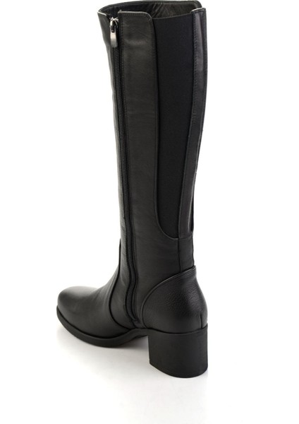 Siyah Hakiki Deri Kadın Çizme K03586333303 modelleri