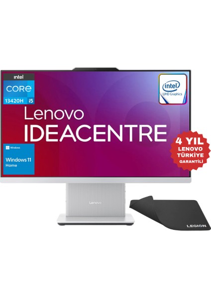 Ideacentre Aıo Intel Core I5 13420H 32GB 1tb SSD 23.8" 100Hz Fhd Windows 11 Home All-In-One Bilgisayar F0HN0053TR - Lenovo Mouse Pad WZ32