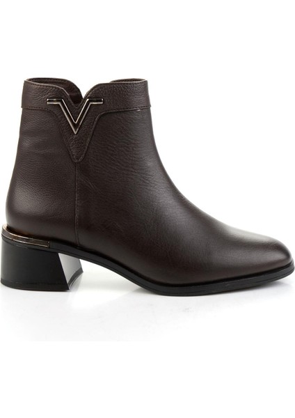 Kahve Hakiki Deri Kadın Bot & Bootie K02645012303