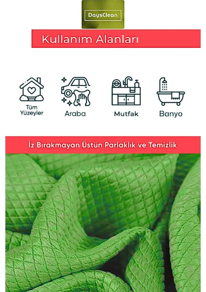 3'lü Mikrofiber Temizlik Bezi | Mutfak Cam Araba Temizlik Bezi | 30X40 | Leke ve Koku Yapmaz modelleri