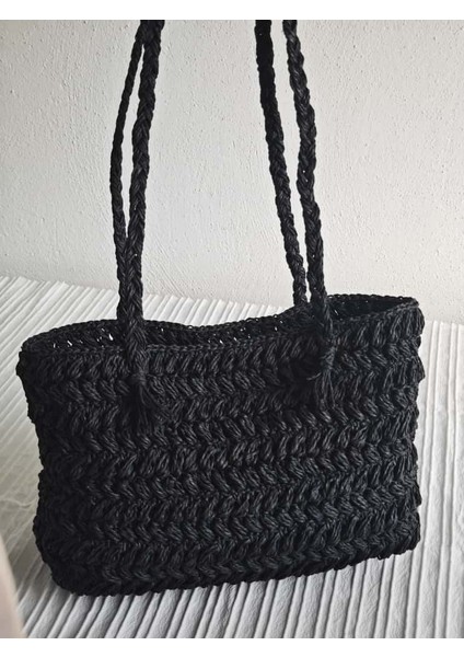 Midnight Elegance El Yapımı Örgü Omuz Çantası fiyatları