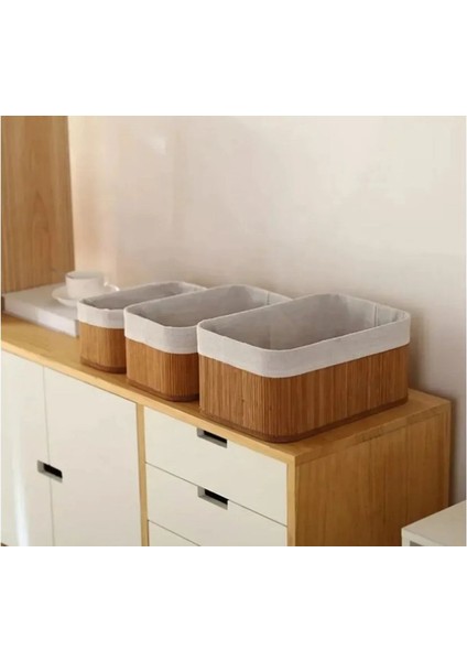 3’lü Dikdörtgen Bambu Sepet Organizer Düzenleyici Saklama Kutusu fiyatları