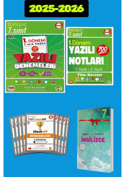 7. Sınıf Yazılı Notları 1 ve 2. Yazılı + 1. Dönem Yazılı Denemeleri + Check Up Deneme Seti