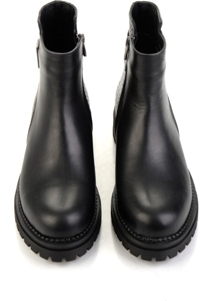 Siyah Siyah Hakiki Deri Kadın Bot & Bootie K02040500003 fırsatları