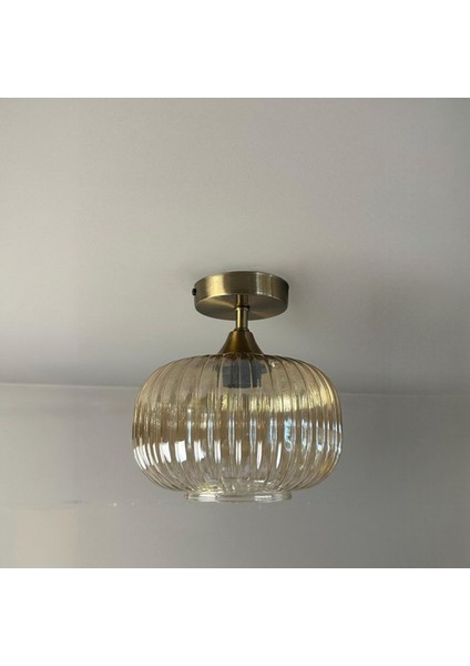 Mola Cam Bal Rengi Piramit Plafonyer Başlık Tekli Avize Retro Sarkıt Lamba Restoran Salon Aydınlatma fiyatları