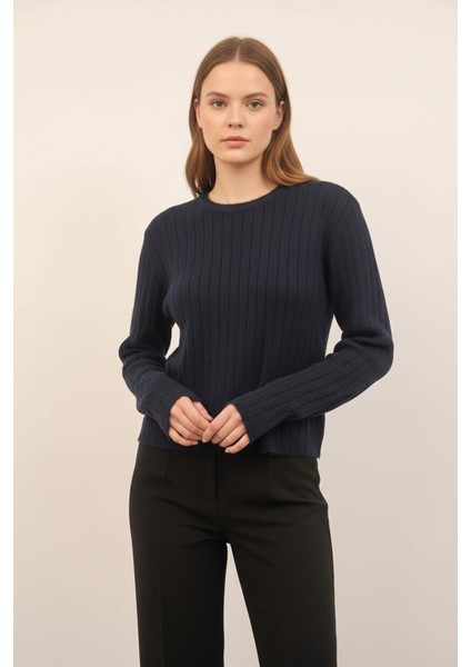 Laci Bisiklet Yaka Uzun Kol Kadın Kazak 2412