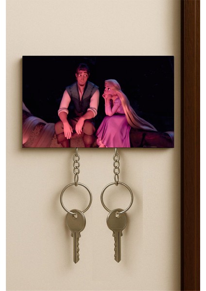 Rapunzel & Flynn Rider Figürlü Puzzle Anahtarlık – Duvara Yapışan Çiftli Anahtarlık Tutucu fiyatları
