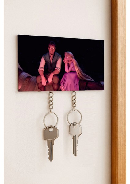 Rapunzel & Flynn Rider Figürlü Puzzle Anahtarlık – Duvara Yapışan Çiftli Anahtarlık Tutucu modelleri