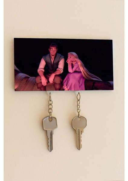 Rapunzel & Flynn Rider Figürlü Puzzle Anahtarlık – Duvara Yapışan Çiftli Anahtarlık Tutucu fırsatları