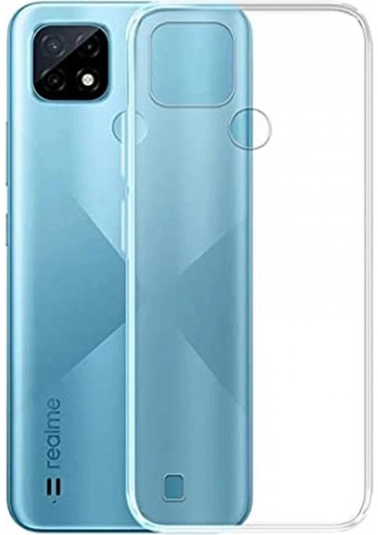 Realme C21 Kılıf Deluxe 2mm Şeffaf Silikon - Şeffaf