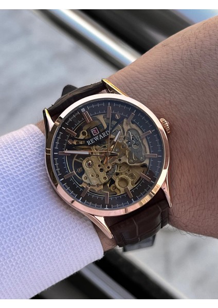 Italyan Bileklik Hediyeli Deri Kordon Otomatik Mekanizma 5 Atm Erkek Kol Saati W.142270.1 modelleri