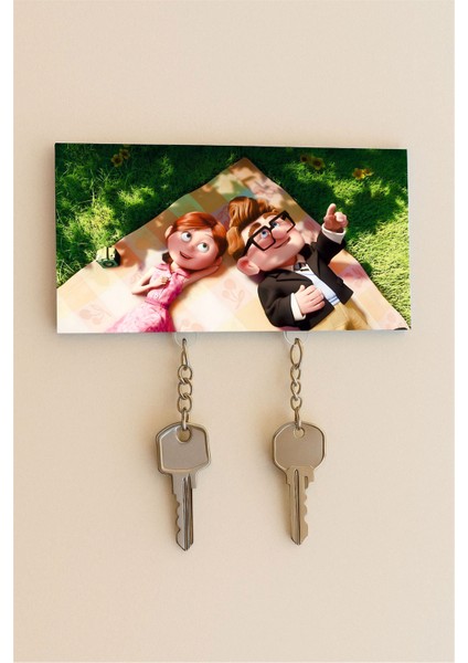 Yukarı Bak - Carl & Ellie Figürlü Puzzle Anahtarlık – Duvara Yapışan Çiftli Anahtarlık Tutucu modelleri