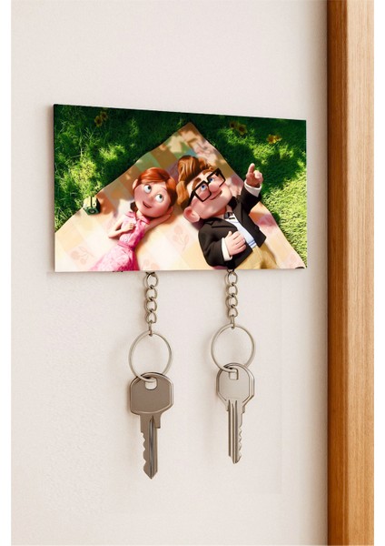 Yukarı Bak - Carl & Ellie Figürlü Puzzle Anahtarlık – Duvara Yapışan Çiftli Anahtarlık Tutucu fırsatları