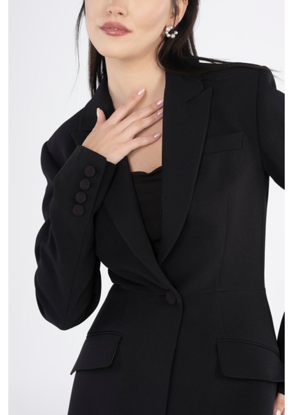 Blazer Siyah Krep Ceket | Stil Sahibi, Modern ve Rahat Ofis - Günlük Kombinler modelleri