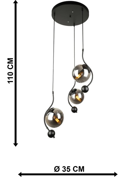 Basel 3.lü Avize Siyah indirimleri