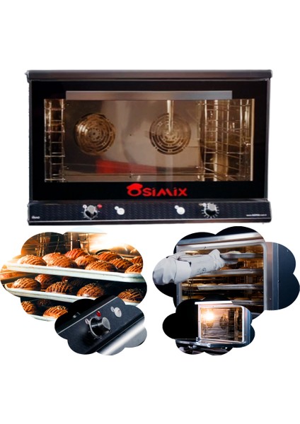 Osimix Konveksiyonel 4'lü Buharlı Patisserie Fırın (40X60 cm Tepsi Kapasiteli - Poğaça,pasta,börek)