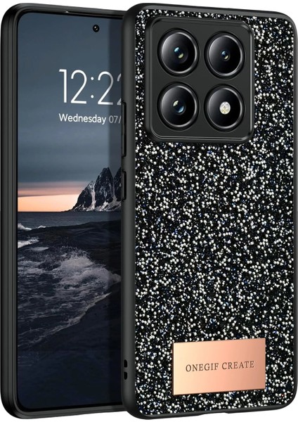 Msa-Shop Onegif Xiaomi Mi 14T Pro Bright Simli Kapak - Siyah