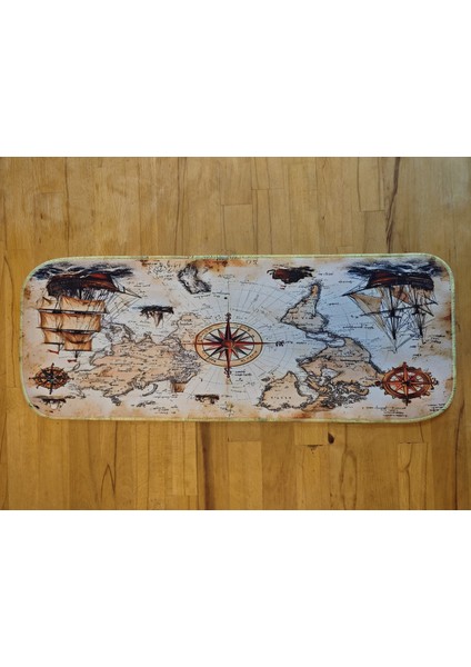 70X30 cm Fosforlu Dikişli Nostaljik Macera Haritası Kaydırmaz Taban Speed Yüzey Oyuncu Mouse Pad Gaming