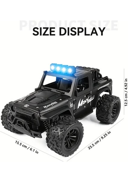 1:16 Off Road Şarjlı Rc Uzaktan Kumandalı Renkli Farlar Siyah Arazi Aracı 20 Km/s Hızında Hediyelik Oyuncak indirimleri
