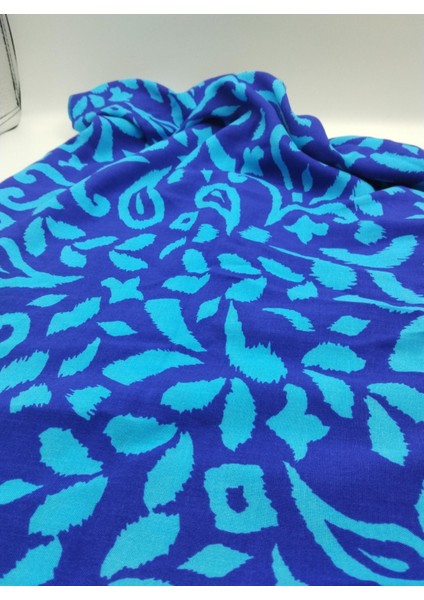 Mavi Ikat Pamuk Viskon Kumaş – Hafif, Dökümlü ve Şık Kumaş | 150 cm Genişlik – ELNV22 fiyatları