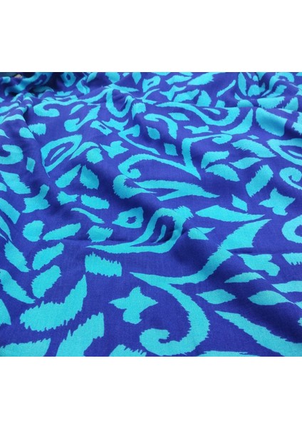 Mavi Ikat Pamuk Viskon Kumaş – Hafif, Dökümlü ve Şık Kumaş | 150 cm Genişlik – ELNV22 indirimleri