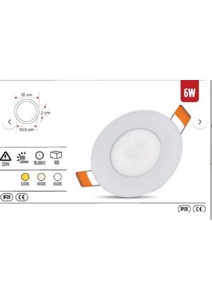 Ekim Aydınlatma Alp 1006 6W Yuvarlak Sıva Altı LED Panel – Beyaz KASA-3000K Gün Işığı