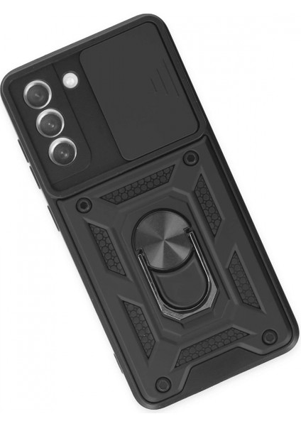 Samsung Galaxy S21 Fe Kılıf Pars Lens Yüzüklü Silikon - Siyah modelleri