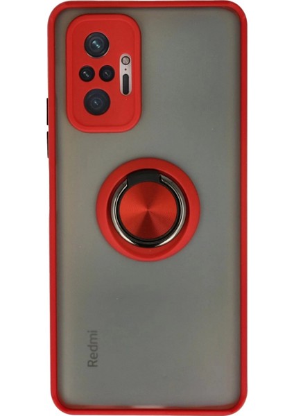 Xiaomi Redmi Note 10 Pro Kılıf Montreal Yüzüklü Silikon Kapak - Kırmızı