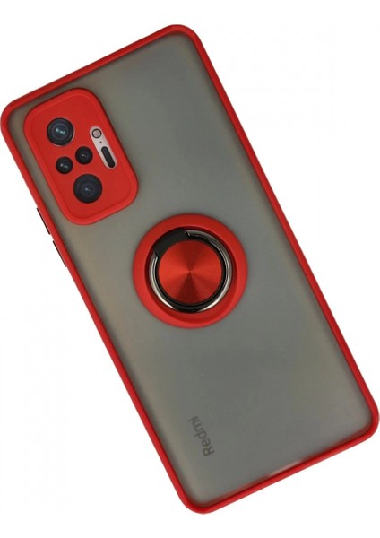 Xiaomi Redmi Note 10 Pro Kılıf Montreal Yüzüklü Silikon Kapak - Kırmızı fiyatları