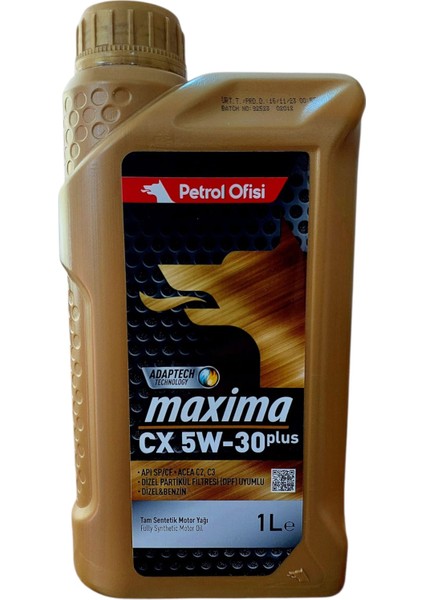 Maxima CX 5W-30 Plus Tam Sentetik Motor Yağı 1 Lt (Dizel & Benzinli)
