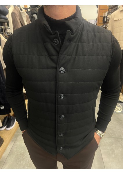 Düğmeli Şişme Süveter (Triko Detaylı Yelek) modelleri