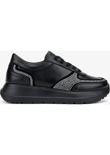 Kadın Hakiki Deri Siyah Sneakers & Spor Ayakkabı 1107 514 Bn Ayk SK25-26 Sıyah