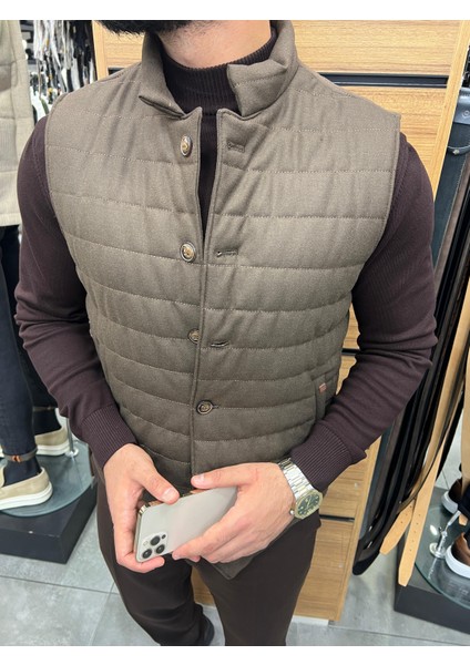 Düğmeli Şişme Süveter (Triko Detaylı Yelek) fiyatları