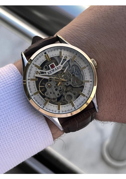 Italyan Bileklik Hediyeli Deri Kordon Otomatik Mekanizma 5 Atm Erkek Kol Saati W.142270.5 modelleri