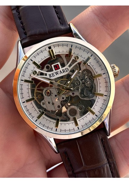 Italyan Bileklik Hediyeli Deri Kordon Otomatik Mekanizma 5 Atm Erkek Kol Saati W.142270.5 fırsatları