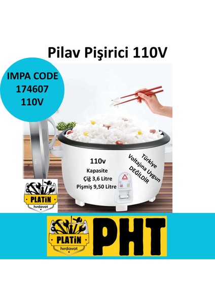 174607 Rıce Cooker 110V Pilav Pişirici 3,6 Litre