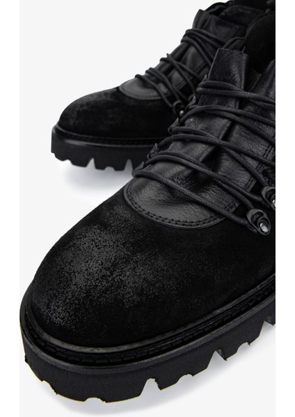 Erkek Hakiki Deri Siyah Casual Bot 1158 4901 Erk Ayk SK25-26 Nero modelleri